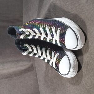 Converse Chuck Taylor All Star Hi All Of The Stars Metallic Sneakers VG US J3 W5
